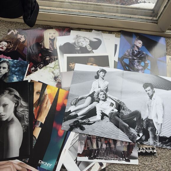 Mixed Media Vintage Magazine Print Ads Poster Wall Art Sexy Models Designer LOT - Picture 13 of 16